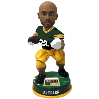 A.J. Dillon Green Jersey Limited Edition Bobblehead with AR