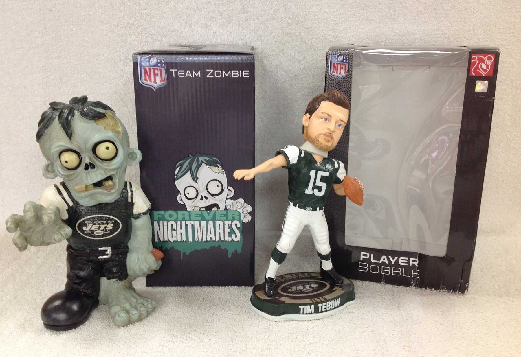 Tim Tebow Bobblehead and New York Jets Zombie - BobblesGalore