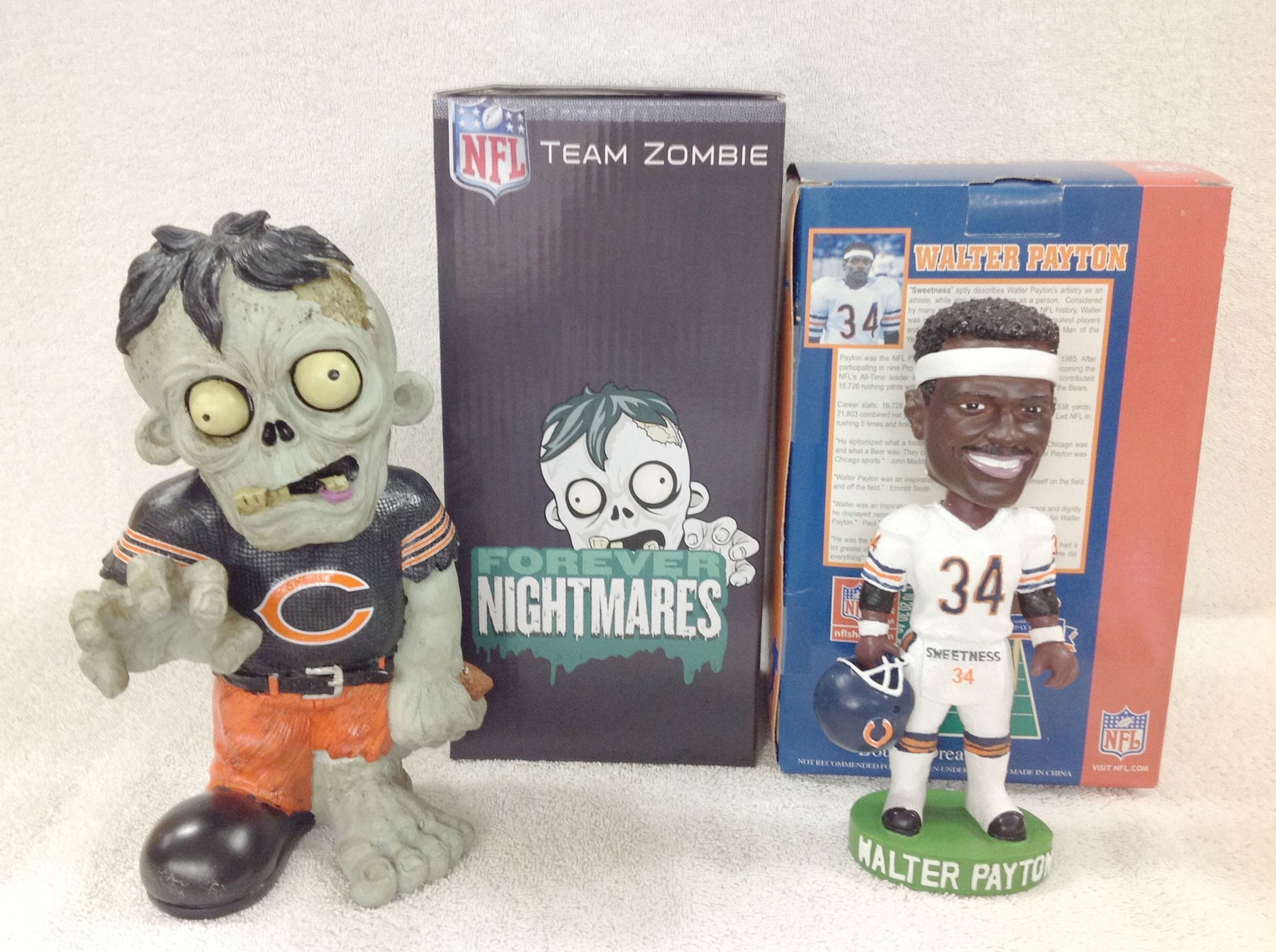 Walter Payton Bobblehead and Chicago Bears Zombie - BobblesGalore