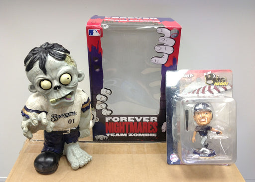 Milwaukee Brewers Zombie and Ryan Braun Grey Bobblehead - BobblesGalore