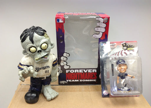 Milwaukee Brewers Zombie and Ryan Braun White Bobblehead - BobblesGalore