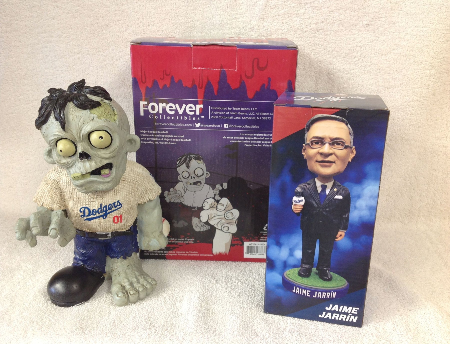 Jaime Jarrin Bobblehead and Los Angeles Dodgers Zombie - BobblesGalore