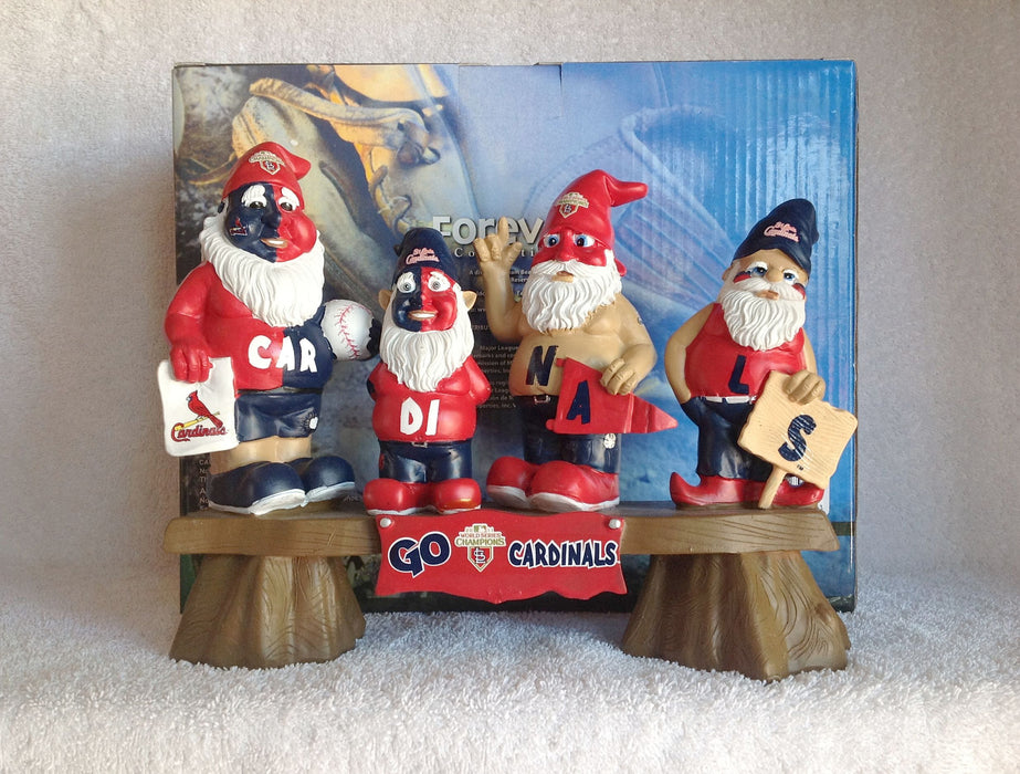 Cardinals World Series Gnome Team Bench - BobblesGalore
