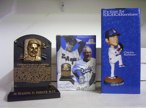 Tommy Lasorda Plaque Clayton Kershaw Bobblehead - BobblesGalore