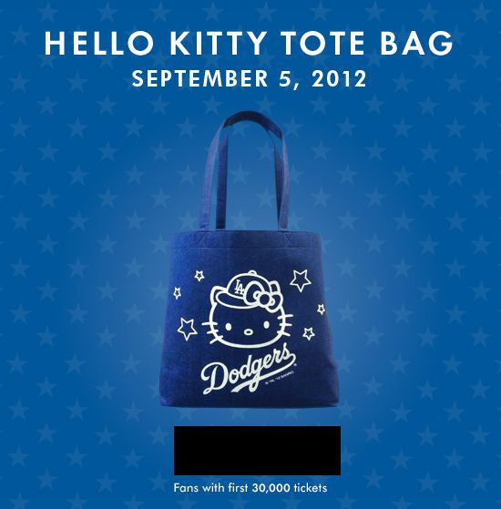 Hello Kitty Tote Bag Los Angeles Dodgers - BobblesGalore