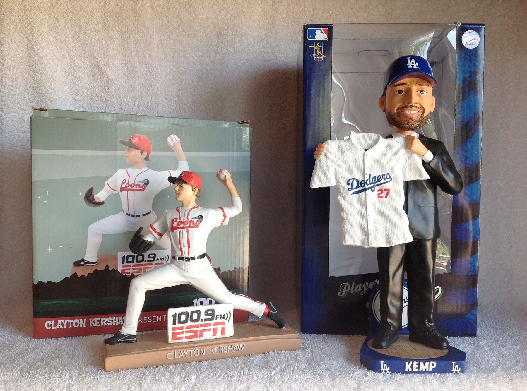 Matt Kemp Bobblehead and Clayton Kershaw Statue - BobblesGalore