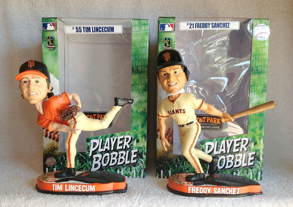Tim Lincecum and Freddy Sanchez Bobbleheads - BobblesGalore