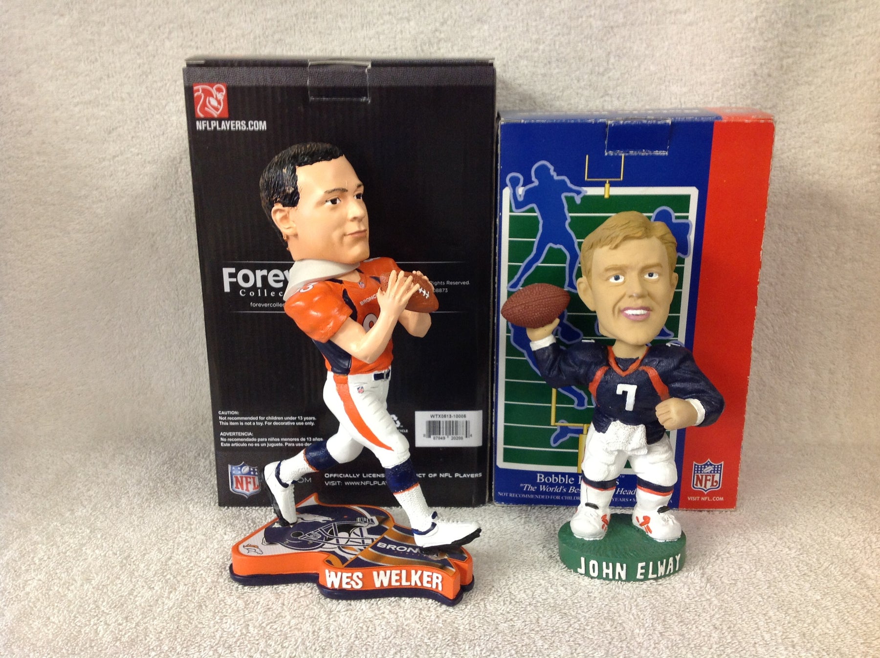 Wes Welker and John Elway Bobblehead Set - BobblesGalore