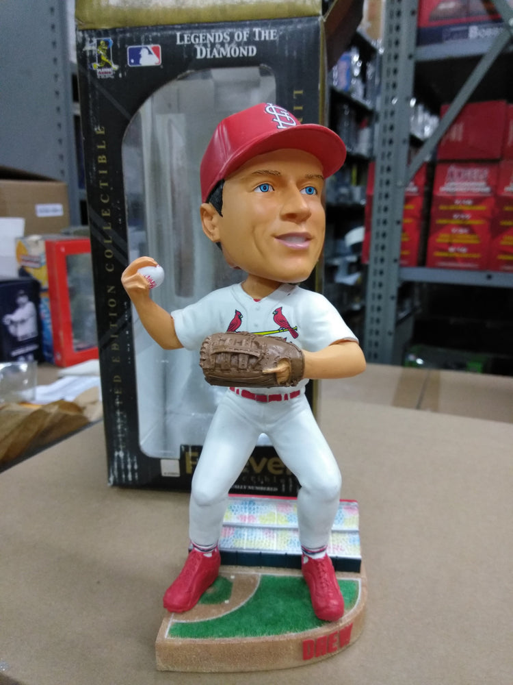 JD Drew St Louis Cardinals Forever Collectibles Legends of the Diamond, White Jersey, Full Size, Heavy Resin/ Ceramic Bobblehead MLB