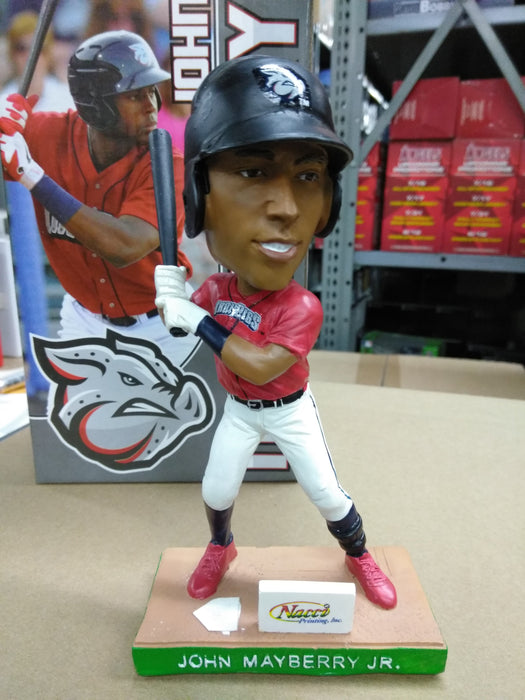 John Mayberry Jr. Lehigh Valley Ironpigs  SGA 06/26/12, Sponsored by Nacci Printing, Red Jersey and White Pants,  Heavy Resin/ Ceramic Bobblehead MiLB