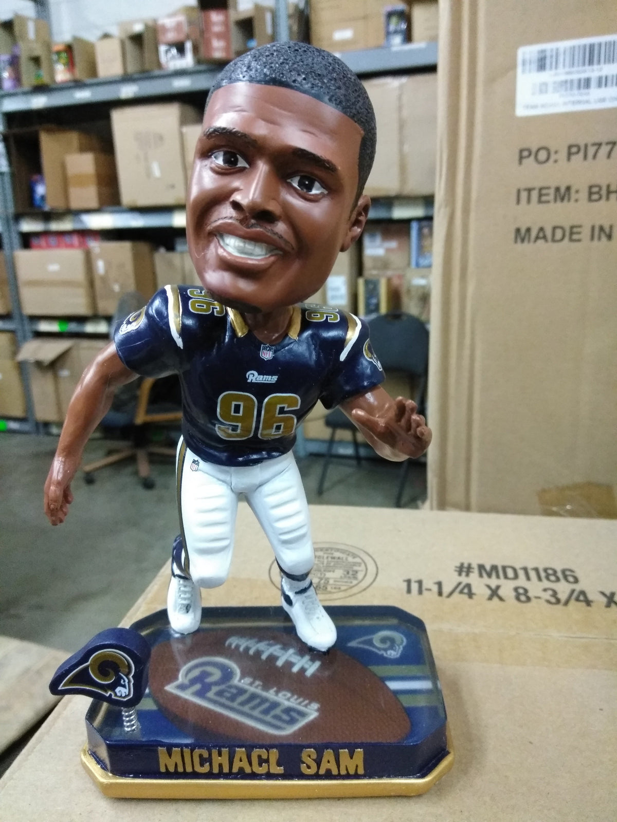 Sam Ramsbottom Merchandise Michael Sam St. Louis Rams Los Angeles logo bobble St. Louis Rams Bobb ...