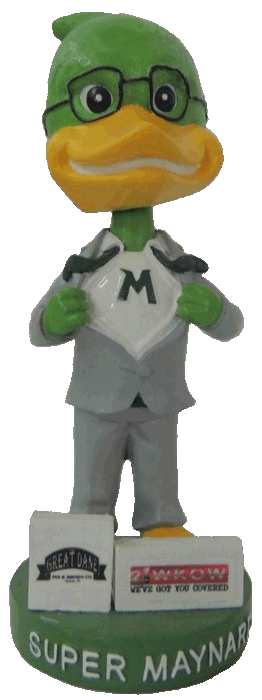 Maynard the Mallard Madison Mallards SGA - 07/06/13 (super-hero) Bobblehead MiLB