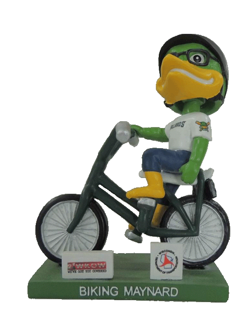 Maynard the Mallard Madison Mallards SGA - 05/31/13 (biking) Bobblehead MiLB