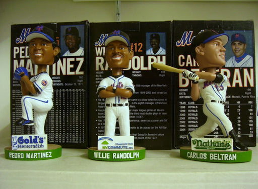 Pedro Martinez, Willie Randolph, and Carlos Beltran Bobblehead Set - BobblesGalore